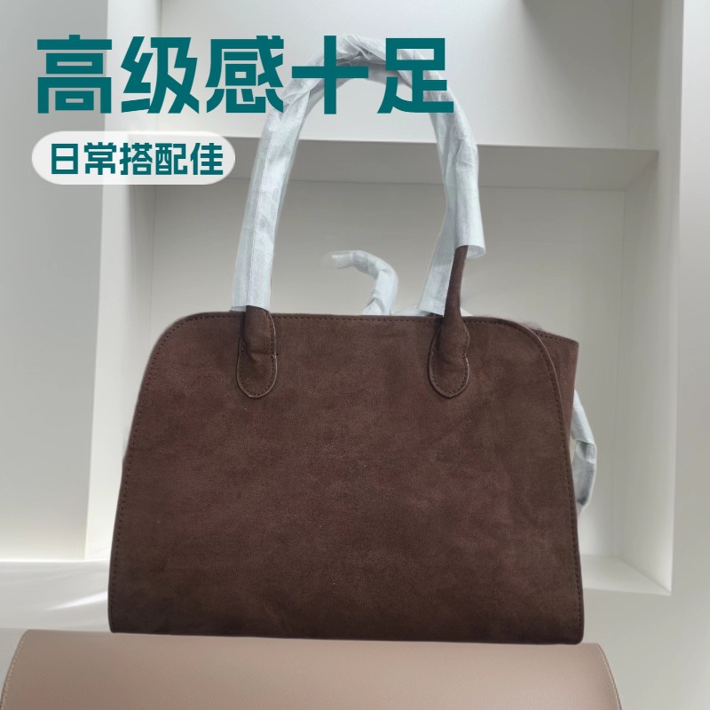 The Row肯豆同款小众marlo17手提购物袋托特包牛皮公文包腋下包女