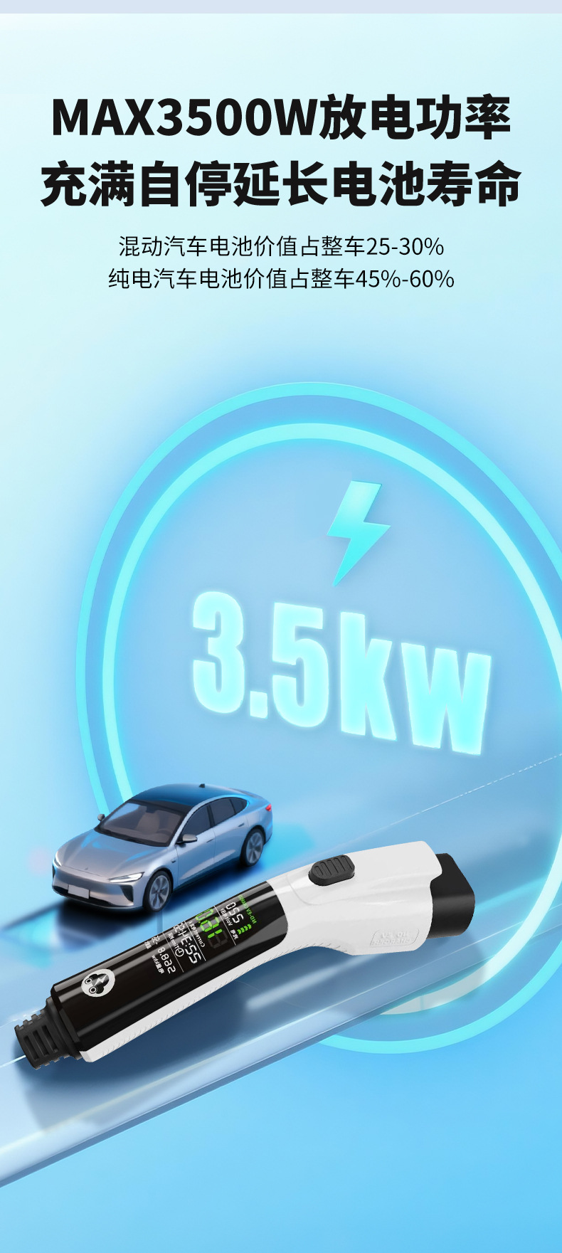European Standard Plug Charging and Discharging Two-In-One On-Board Charging Gun 16A Household Electric Vehicle Charger Gbt National Standard