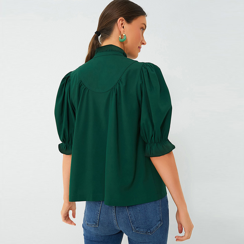 New Ruffled Short Sleeves Top For Women