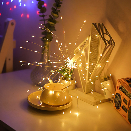 LED remote control copper wire fireworks lights Christmas courtyard anchor proposal shop window atmosphere decoration lanterns and fireworks lights