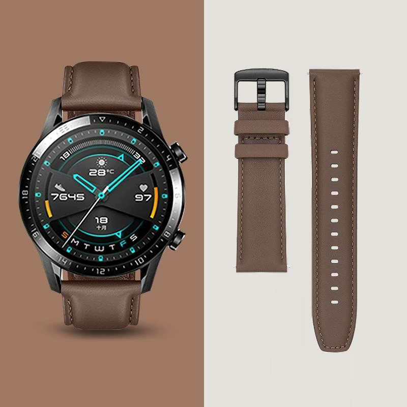Huawei, double-sided leather watch strap, genuine leather