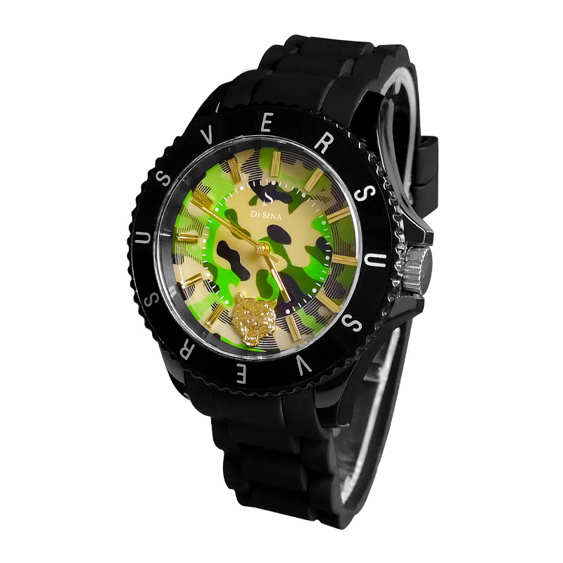 Sports quartz watch night running diving lightweight carbon shell silicone tape foreign trade tail single fashion sports watch