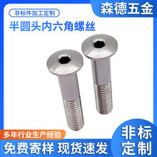 机械不锈钢半圆头深内六角台阶螺丝防松耐腐高强度紧固连接件定制