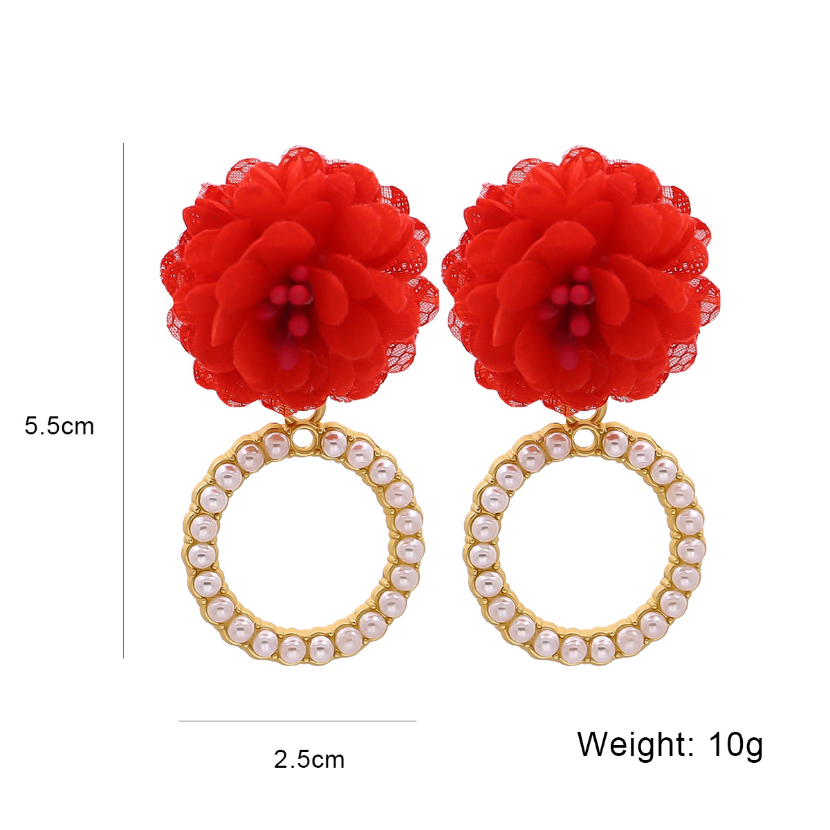 Fashion Geometric Circle Inlaid Pearl Flower Earrings display picture 23