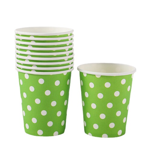 Cross-border disposable colorful polka dot paper cups kindergarten DIY round dot handmade cups children's birthday party decoration