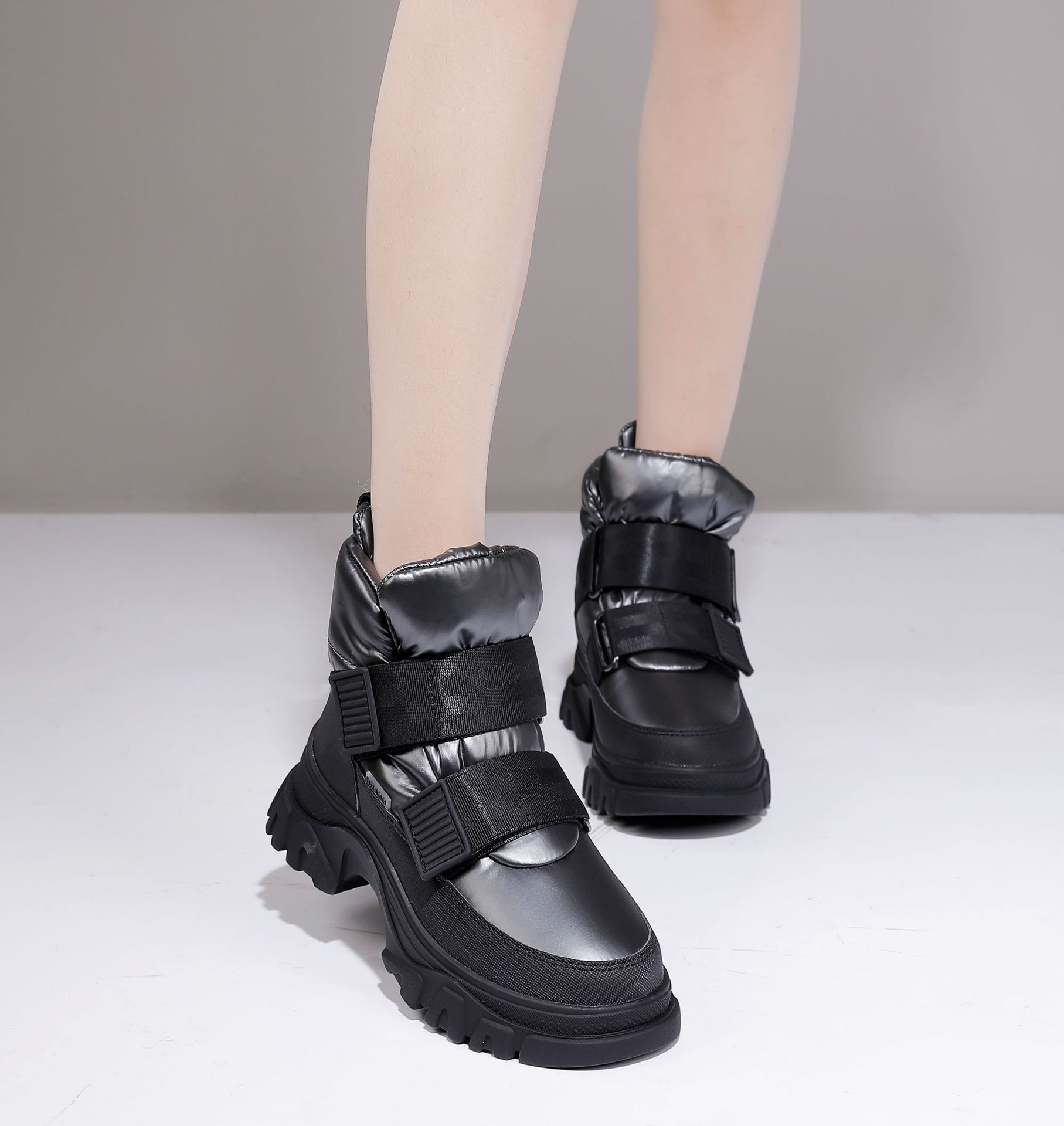 Botas de Nieve de Lana para Mujer de Lana y TPR Impermeable y Antideslizante para Ocio image 7