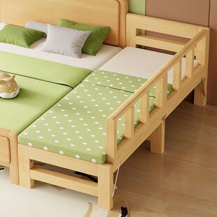 Solid Wood Baby Splicing Bed Folding Bed Installation-Free with Guardrail Children's Bed Boy and Girl Splicing Large Bed Crib