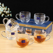 欧式带把咖啡杯六件套家用高颜值玻璃杯套装节庆活动会销礼品杯子