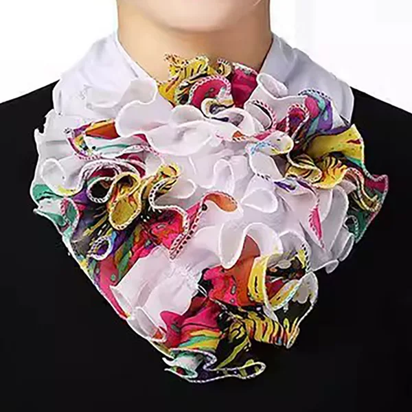 Color-Blocked Neck Warmer for Women, New Style for All Seasons, Floral Neck Wrap, Fashionable Korean Version, Internet Celebrity Style, Versatile Fake Collar