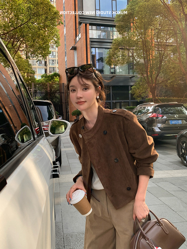 短款麂皮绒外套女秋冬新款2025爆款洋气流行小个子高级感夹克上衣|undefined
