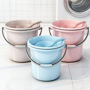 Plastic Bucket Portable Thickened Laundry Bucket Household Multi-Functional Water Storage Bucket Round Bucket Dormitory Laundry Bucket Water Bucket