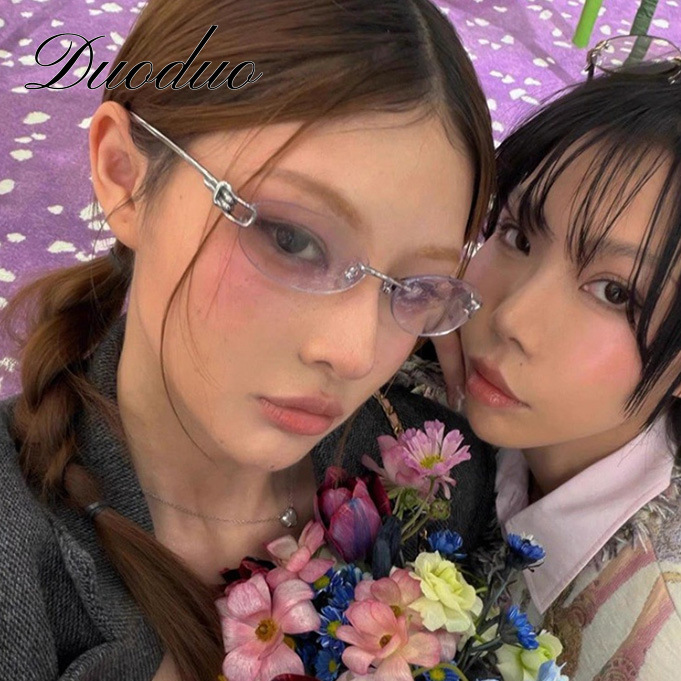 2026 New Model Straight-Style Rei Yonei Same Style Gm Sunglasses, High-Intelligence Oval Frameless Sunglasses, Simple and Fashionable Designer Sunglasses