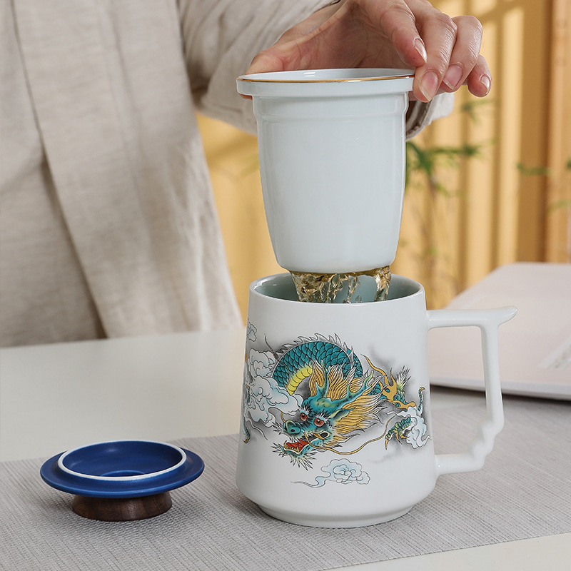 龍年辦公杯陶瓷杯子禮盒國潮風開門紅伴手禮公司企業年會活動禮品