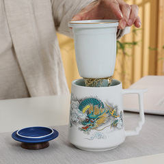 龍年辦公杯陶瓷杯子禮盒國潮風開門紅伴手禮公司企業年會活動禮品