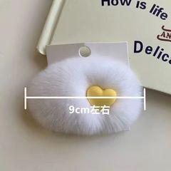 ins日韓可愛毛絨發卡真獺兔毛髮飾兒童邊夾愛心bb夾少女劉海頭飾