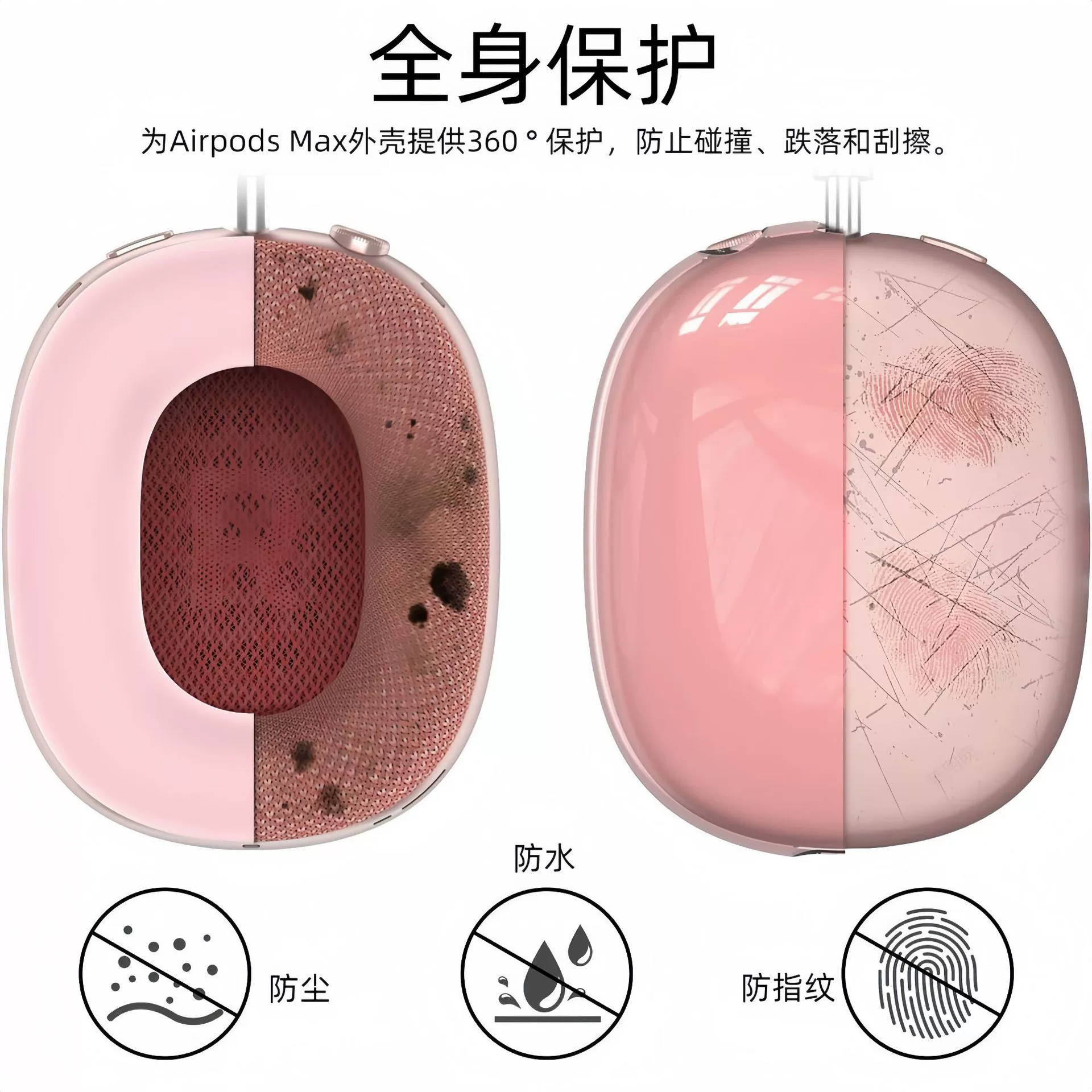 Защитная чехол (для Apple AirPods Max) из силикона и TPU для оголовий и оголовья, наборы разных цветов