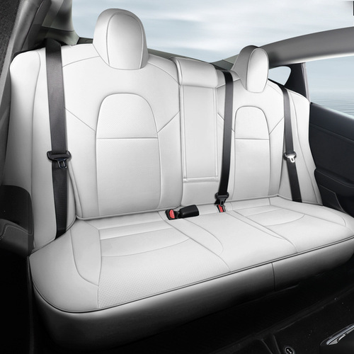【Exclusive for Cross-border】White Car Seat Cover for Tesla Model S/3/X/Y - Nappa Leather