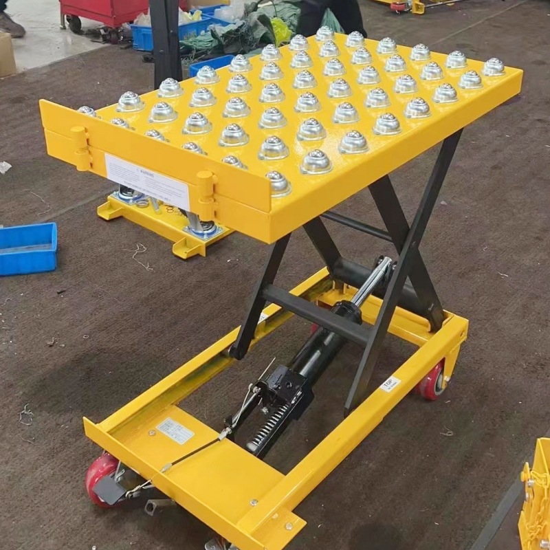 Plataforma elevadora manual tipo carrito, plataforma deslizante tipo ojo de buey, carretilla manual con rodillo cilíndrico, plataforma elevadora para fines especiales