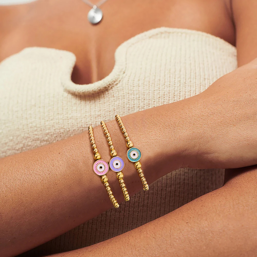 11g Weight Bracelets Classification Vintage Style Devil's Eye Copper Knitting Bracelets