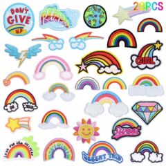 Factory Direct Sun Rainbow Embroidery Fabric Patches for Bags, Shoes, Hats, Accessories, Embroidery Dots, Embroidery Flowers, Diamond Fabric Patches