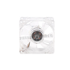 Factory supply DC8025 transparent LED red blue green 12V computer case power mosquito killer fan