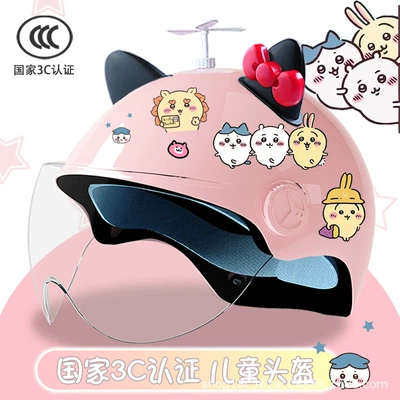 half helmet motorcycle four seasons – Motosiklet kaskı (dəbilqə) - glitter-hd-random-windmill-black-and-red-butterfly-childrens-3c-certification-xiaoyi-stickers