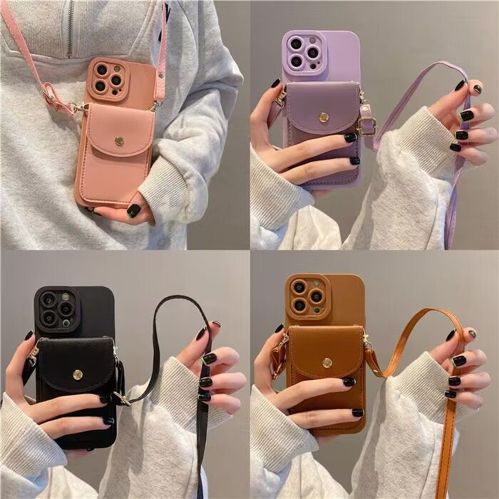 Card Holder Crossbody Lanyard Suitable for Apple 16 Phone Case iPhone 17 Strap 15 New Model 13 Anti-Drop Xr Women's Model 12