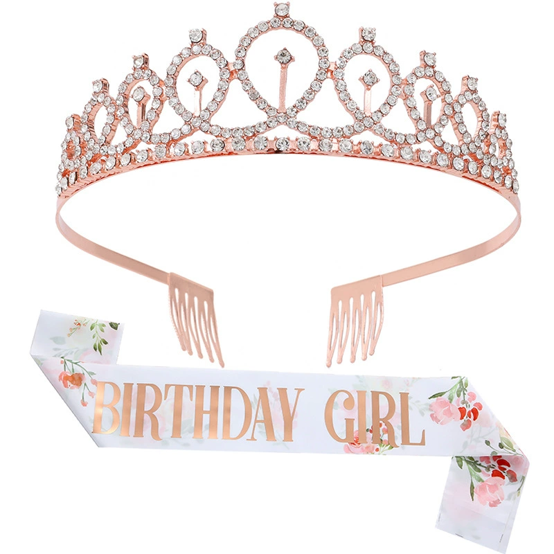 Новая печатная лента с надписью BIRTHDAY GIRL QUEEN, плечевой ремешок, праздничный пояс, корона для девушки на день рождения