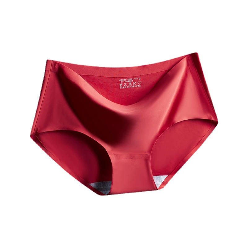 Red birthday charm, silk underwear, pants, face mask, trousers, new collection, no trace, plus size, mid rise, wholesale