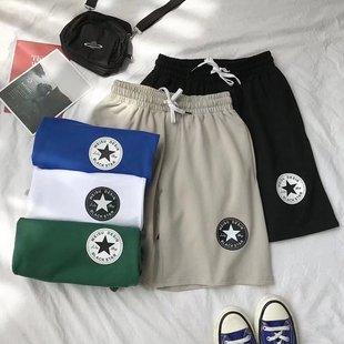 Men's Summer Korean-Style Loose Casual Sports Shorts with Unique Print, Five-Point Beach Shorts, Trendy Popular Style
