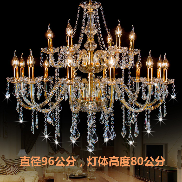 Fábrica al por mayor araña de cristal de oro 6-cabeza lámpara de vela Europea sala de estar estudio comedor dormitorio lámpara de la habitación