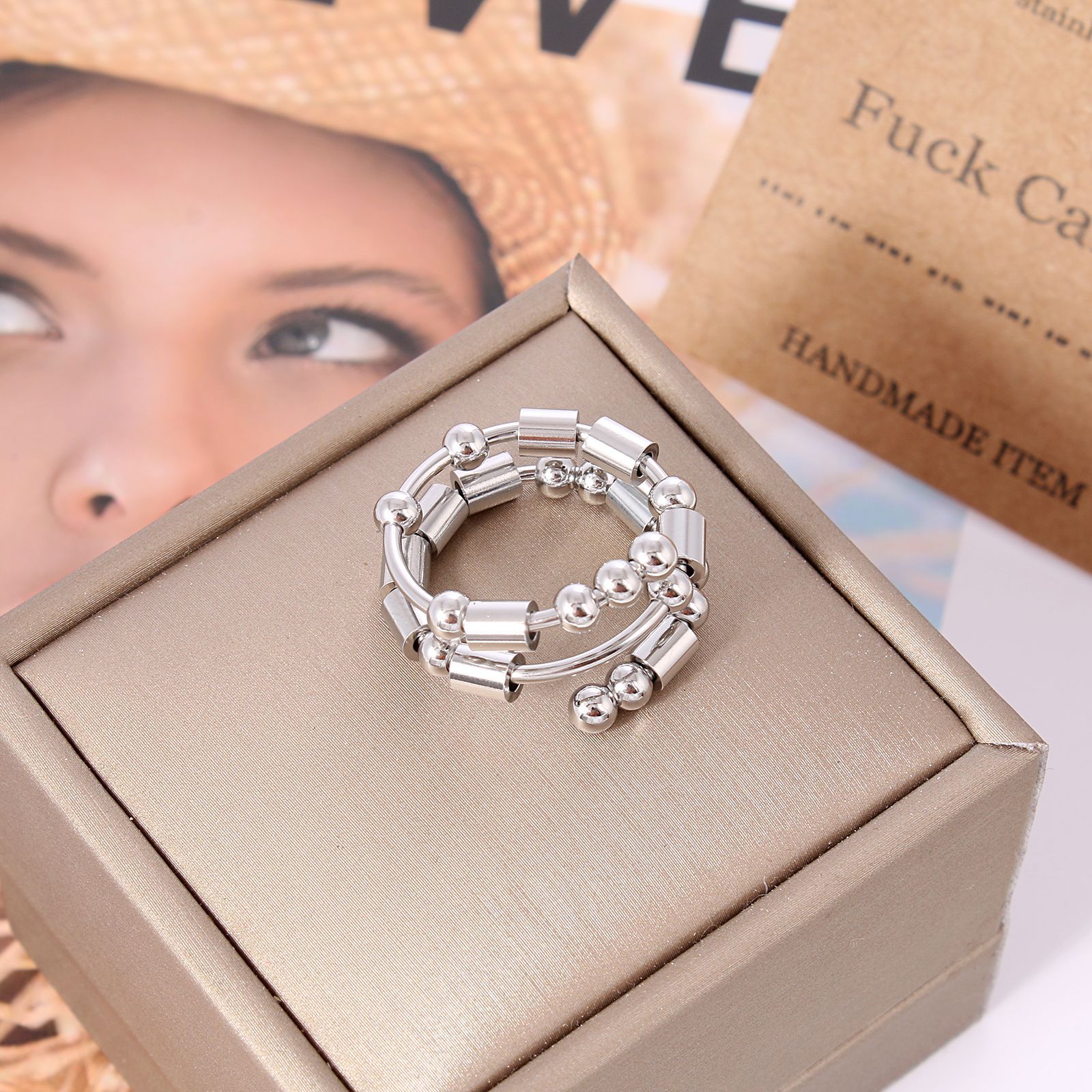 Fashion Geometric Stainless Steel Rings 1 Piece