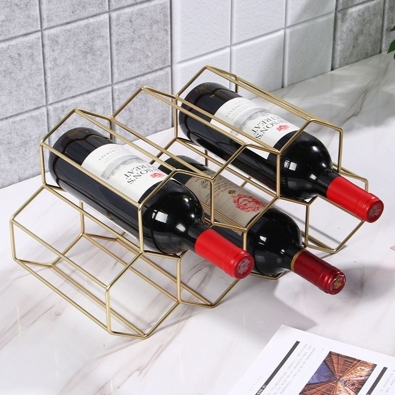Estante de vino doméstico estilo nórdico simple estante de vino almacenar estante de vino de metal forjado ligero de lujo image 8