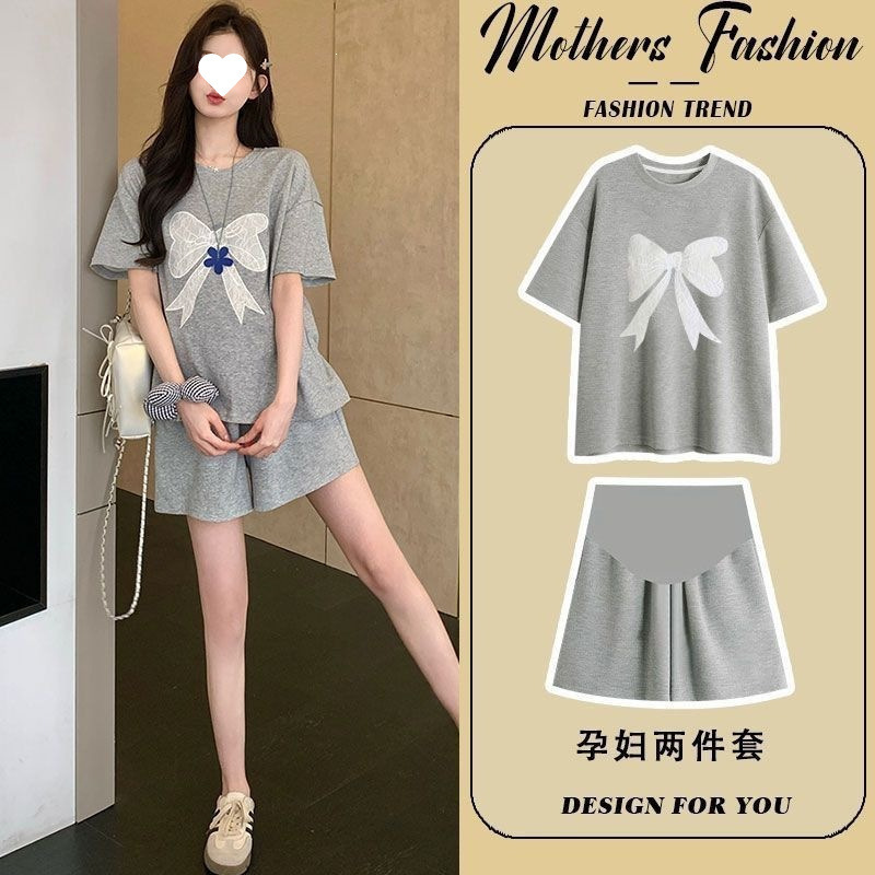 Maternity Wear, New Summer Fashion, Exquisite Outfits, Young and Beautiful Casual Wear, Slimming Trendy Mom Korean Style Outing Wear