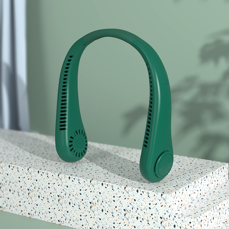 Ventilador de cuello colgante sin hojas transfronterizo, carga USB, ventilador de aire acondicionado portátil, turbina silenciosa, mini ventilador pequeño sin hojas para exteriores