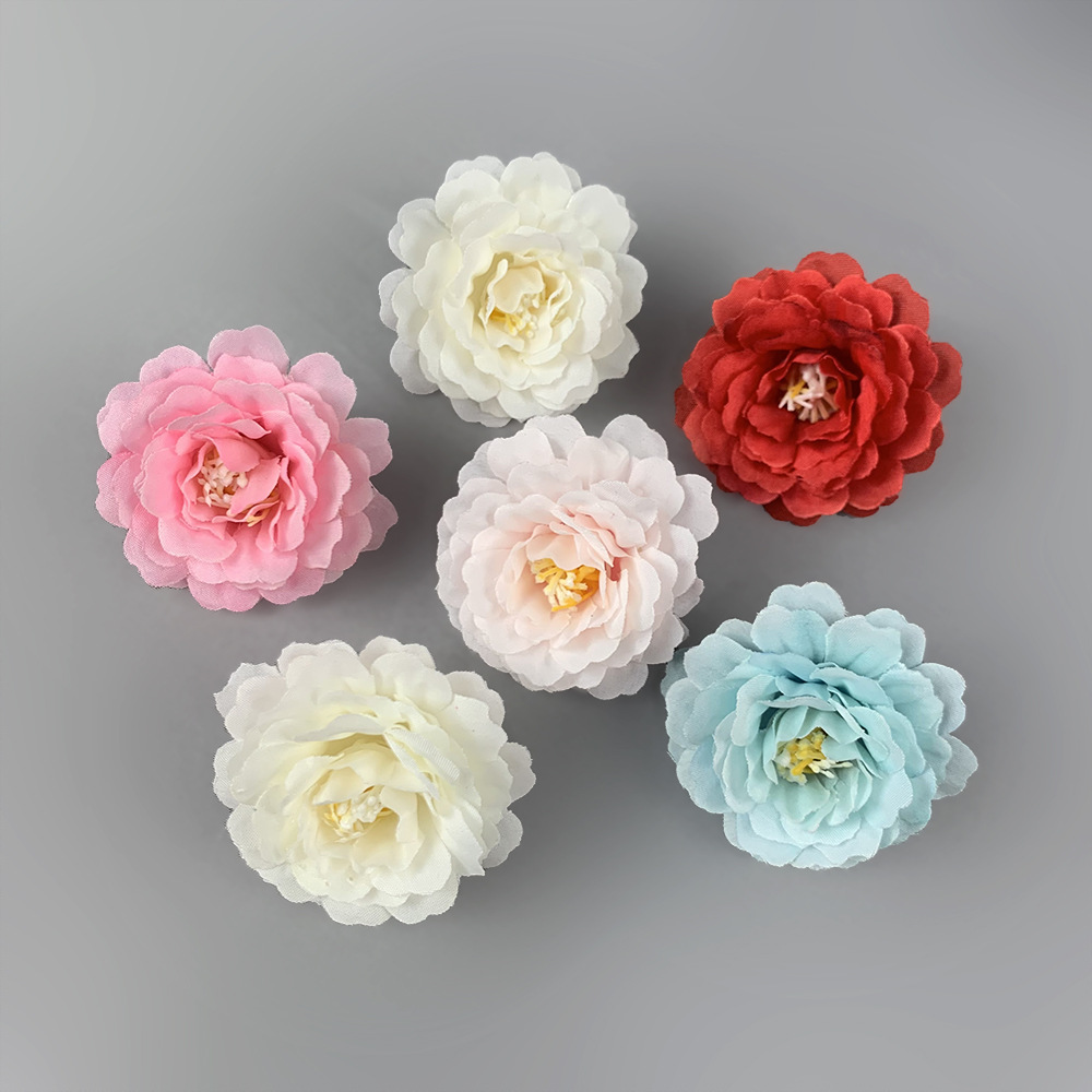 Simulación de flores de rododendro otoñal auditorio de bodas fotografía de guía de carretera decoración del hogar pequeña flor de peonía diy horquilla tocado 6cm