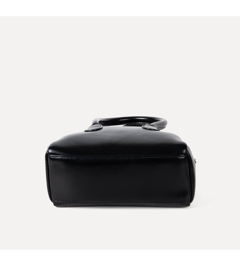Elegante mini borsa bowling donna a tracolla stile lucido moda_voghion.com