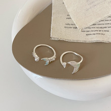 韩国小众设计感鱼尾开口戒指女简约时尚潮流气质优雅百搭指环戒子