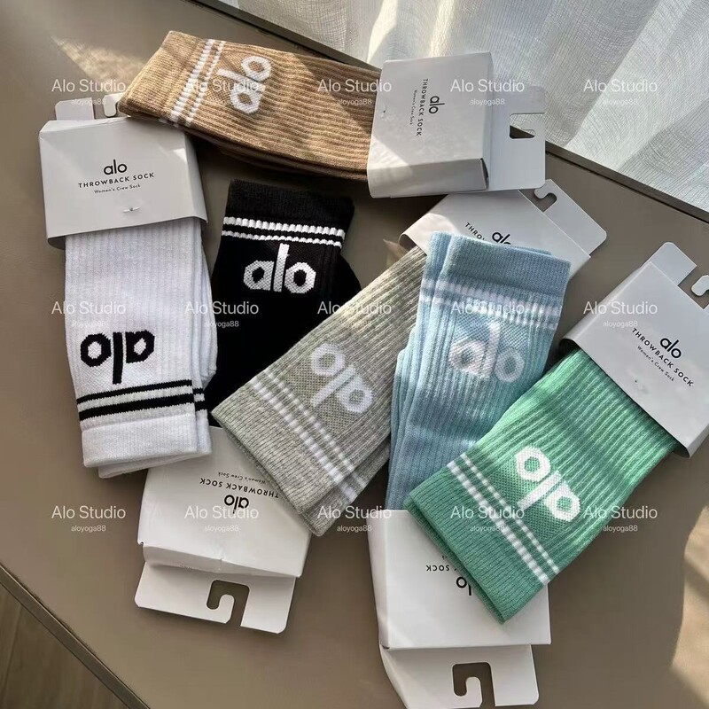 Alo Individually Packaged Yoga Socks Long, Medium, and Short Socks Spring and Summer Running Socks Combed Cotton