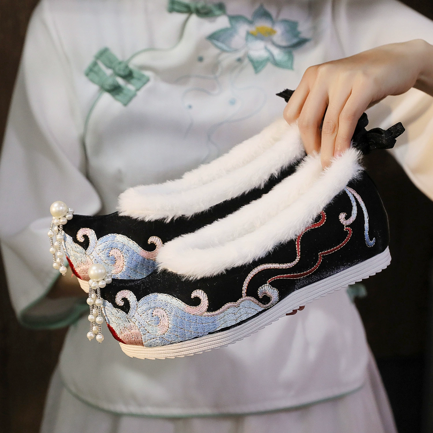 [Bo Lan] новая обувь ханьфу для студенток в старинном стиле, Женская подходящая ханьфу, обувь в старинном стиле, увеличивающая внутренний рост, элемент ханьца