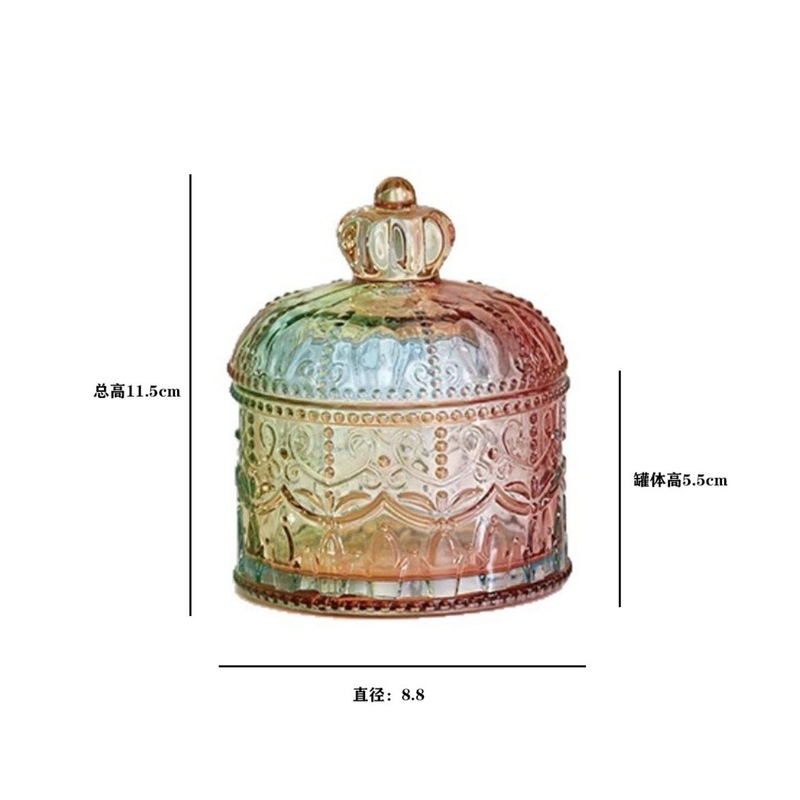 欧式玻璃罐香薰蜡烛罐糖果罐收纳摆件首饰品罐子消磁石水晶消磁碗|undefined