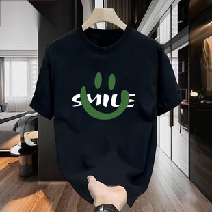 Heavy Cotton Short-Sleeved T-Shirt Casual Trendy Men's and Women's Summer Instagram Style White-Hit Round Neck Trendy All-Match Men's Half-Sleeve Top