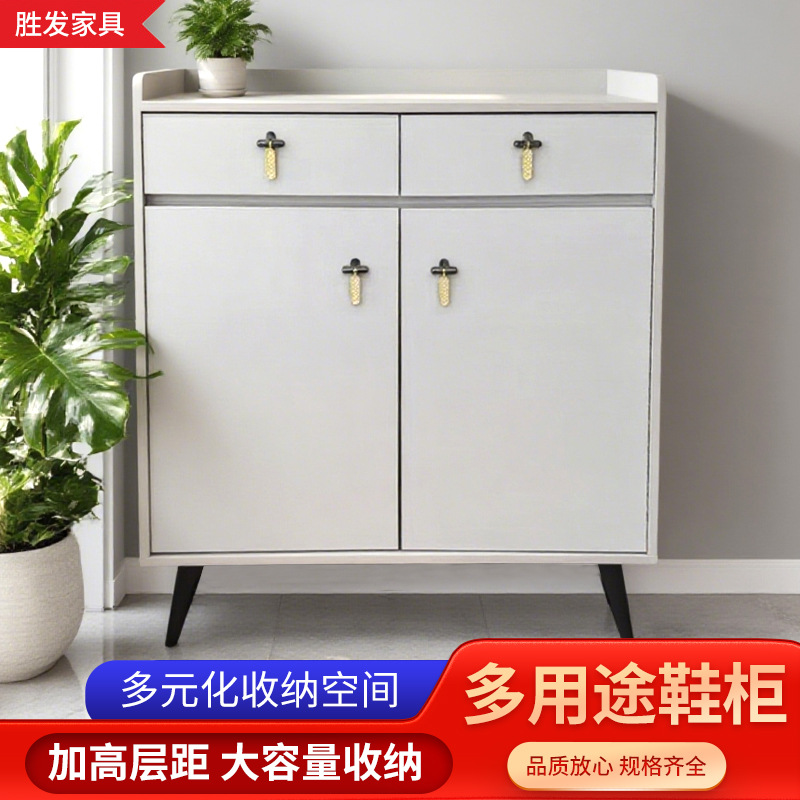 门口入户置物架奶油风鞋架家用室内多层鞋子收纳架玄关靠墙鞋柜