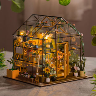 DIY Cabin Flower Room Handmade House Assembled Stereo Puzzle Miniature Model Toy Girl Birthday Gift