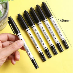 Thick and thin double-ended hook pen for students to use oil-based painting black art student-specific stroke color quick-drying hook pen
