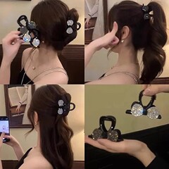 2025新型フラッシュドリル立体蝶結びお姫様の頭掴み前額前髪クリップ後頭部まな板サメ