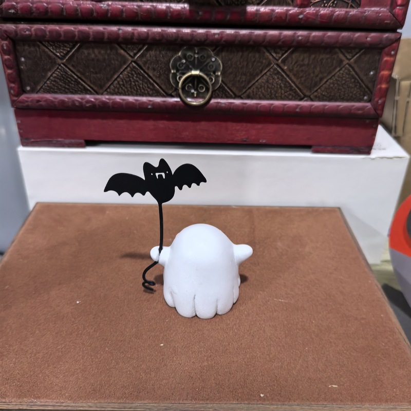 跨境新款Ghost Walking Dog 迷你幽灵步行狗雕像 万圣节装饰 幽灵|undefined