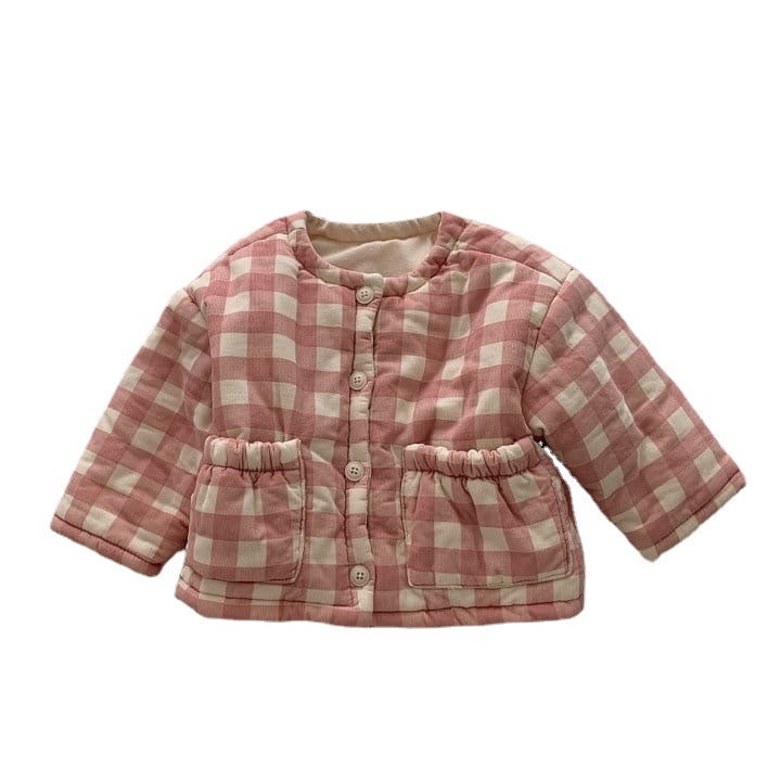 Ropa acolchada de algodón de invierno para niños ropa acolchada de algodón para Bebés Ropa para niños coreanos bolsillo de Bebé Ropa acolchada de algodón pequeña ropa de invierno para Niñas Ropa acolchada de algodón