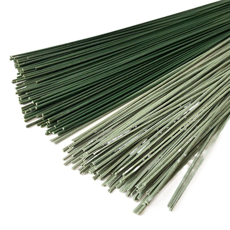 Оптовая продажа на складе резиновый пакет № 2 имитация розы стержень шелковой сетки цветок ручной работы DIY цветочный материал зеленый провод поддельный цветочный палочка