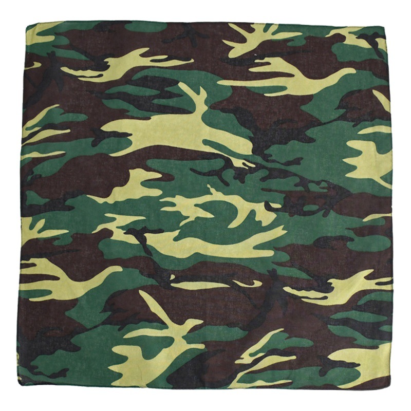 Cross-border new multi-functional cotton seamless headscarf men's wholesale European and American hip-hop camouflage riding paisley square scarf